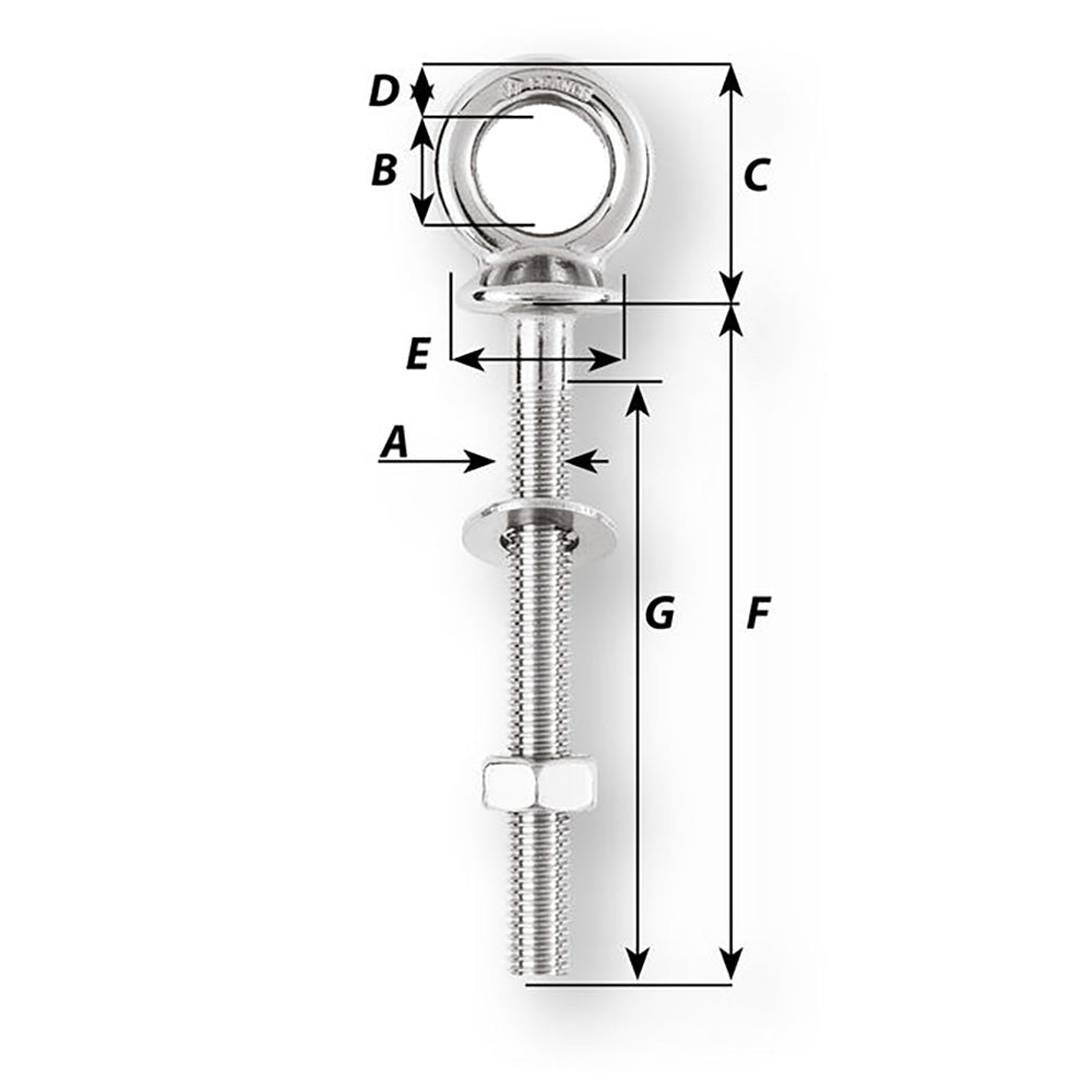Wichard Eye Bolt  Diameter 1532  Length 238 6491W