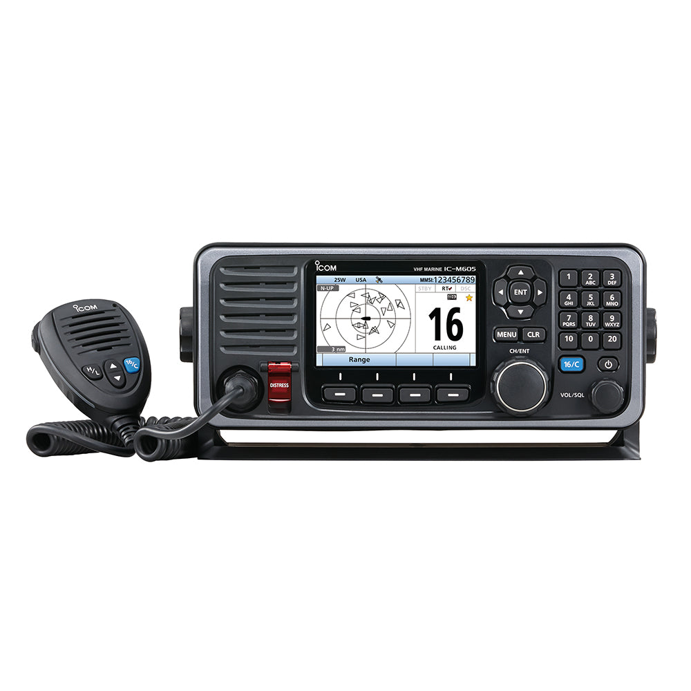 Icom ICM605 Fixed Mount 25W VHF  Front andor Rear Mic  wColor Display M605 31 USA
