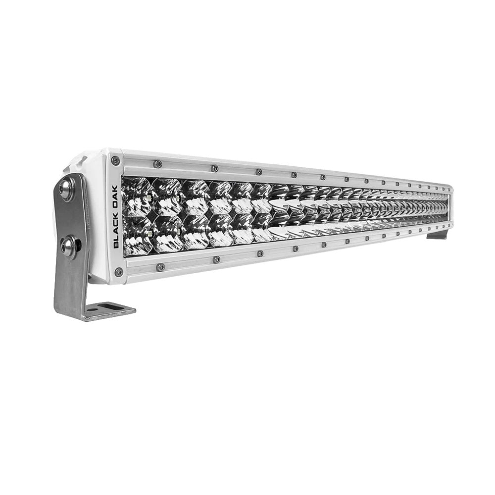 Black Oak Pro Series 30 Curved Double Row 30 LED Light Bar  Combo Optics  White Housing 30CCMD5OS