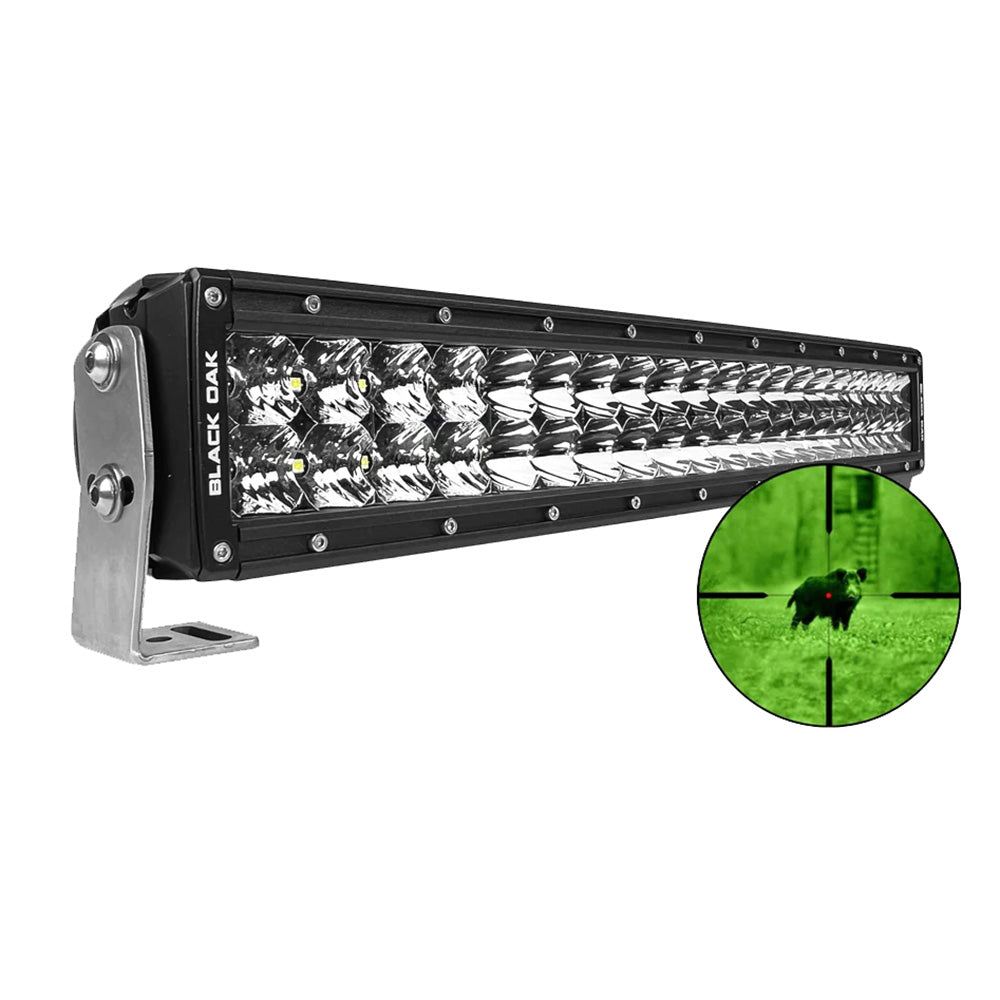 Black Oak Pro Series 30 Double Row Combo Infrared 20 850nm LED Light Bar  Black Housing 20IR850