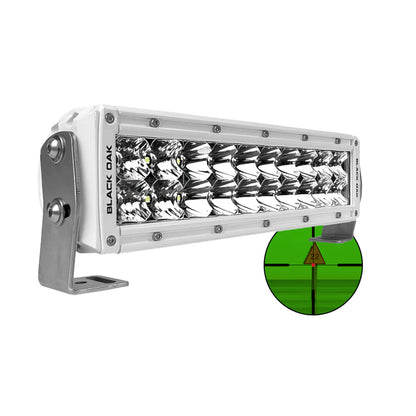 Black Oak Pro Series 30 10 850nm Infrared Marine LED Double Row Light Bar  Combo Optics  White Housing 10MIR850