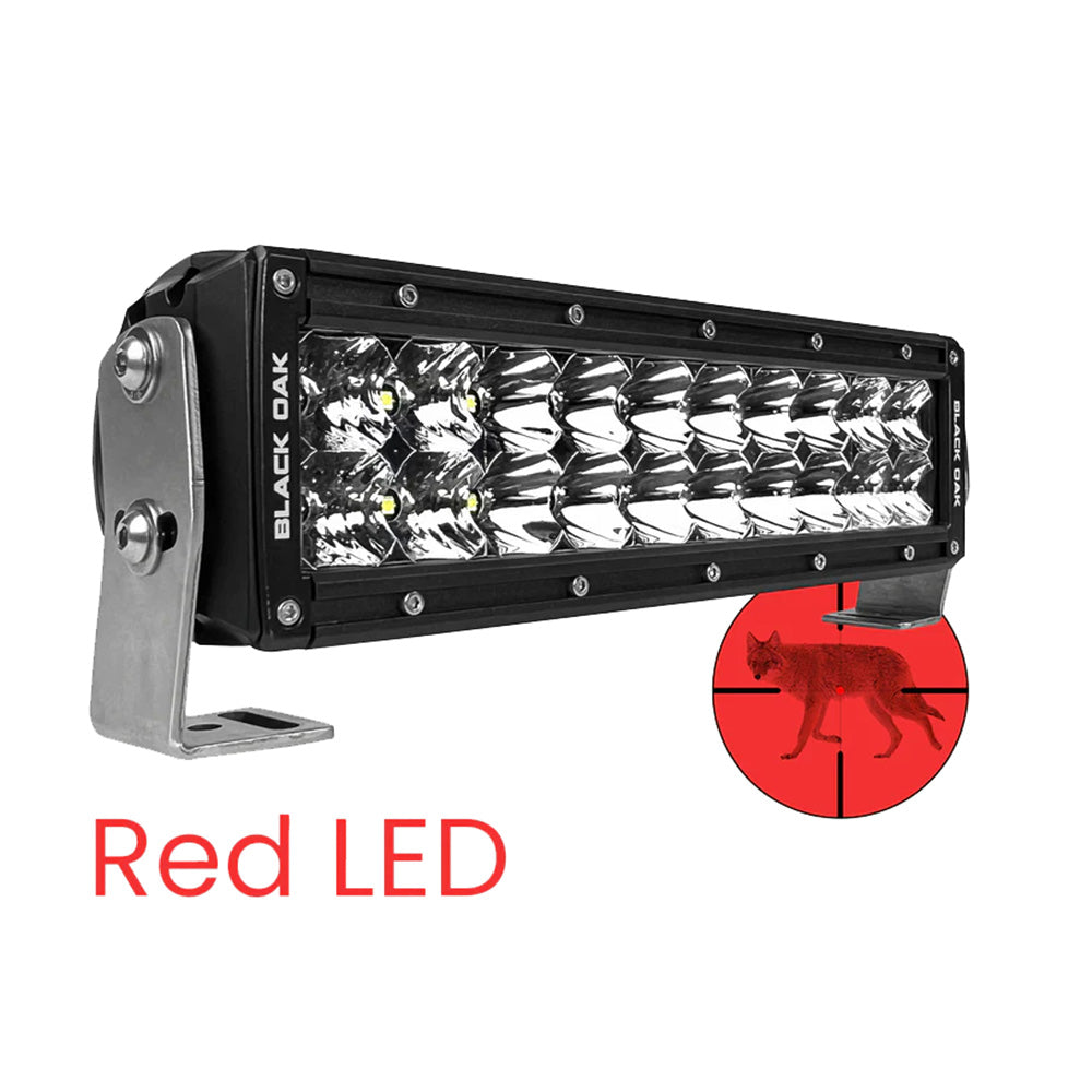 Black Oak 10 Red LED Predator Hunting Light Bar  Combo Optics  Black Housing  Pro Series 30 10RD3OS