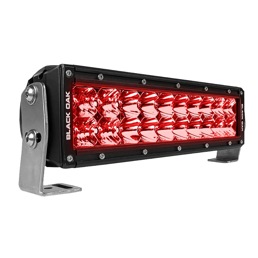Black Oak 10 Red LED Predator Hunting Light Bar  Combo Optics  Black Housing  Pro Series 30 10RD3OS