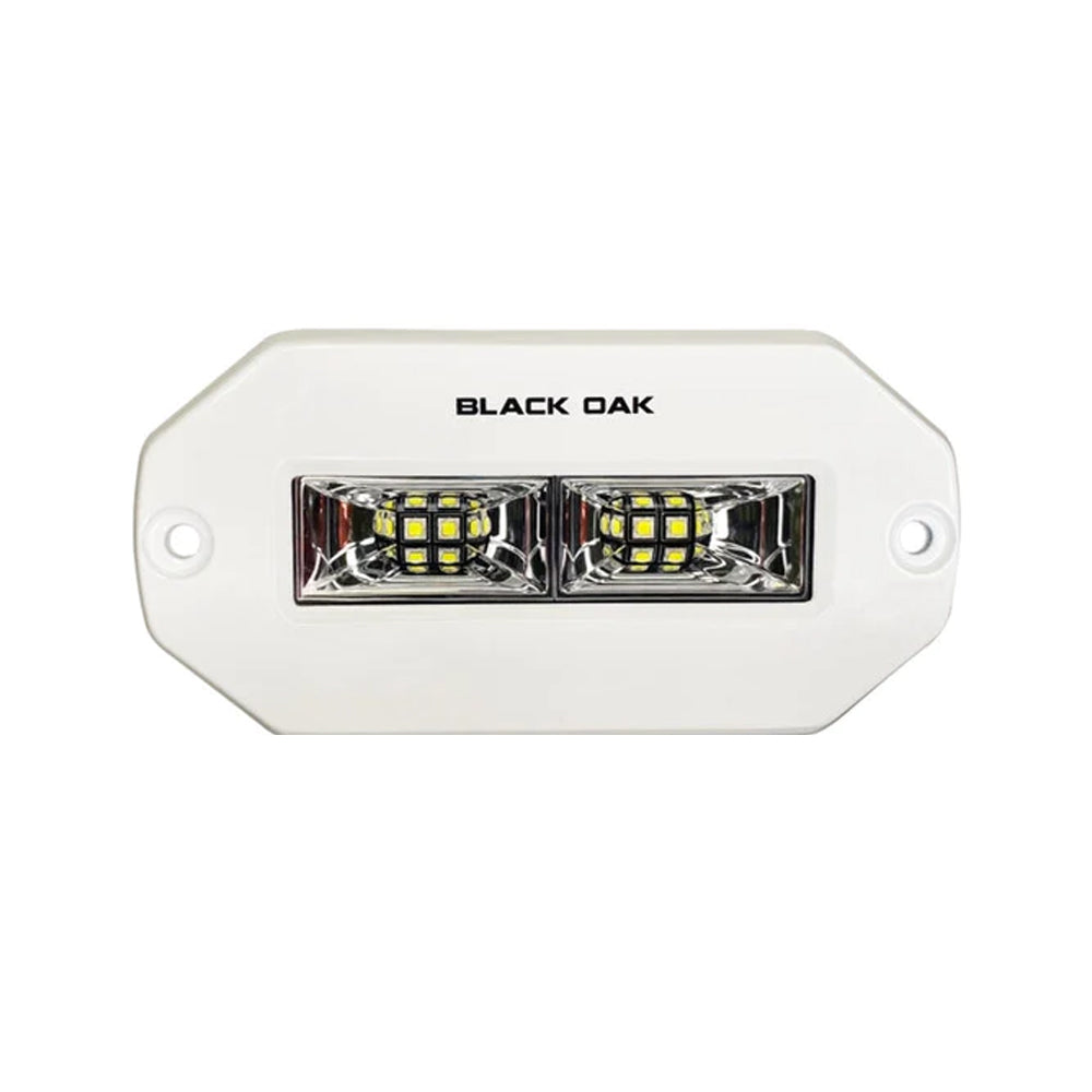 Black Oak 4 Marine Flush Mount Spreader Light  White Housing  Pro Series 30 4FMSLS