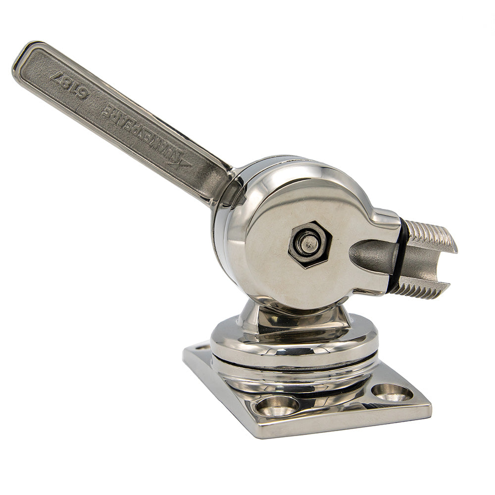 Shakespeare 6187 Sleek  Compact Stainless Steel Rotatable 4Way Ratchet Mount 6187
