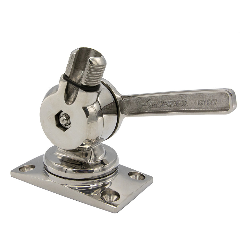 Shakespeare 6187 Sleek  Compact Stainless Steel Rotatable 4Way Ratchet Mount 6187
