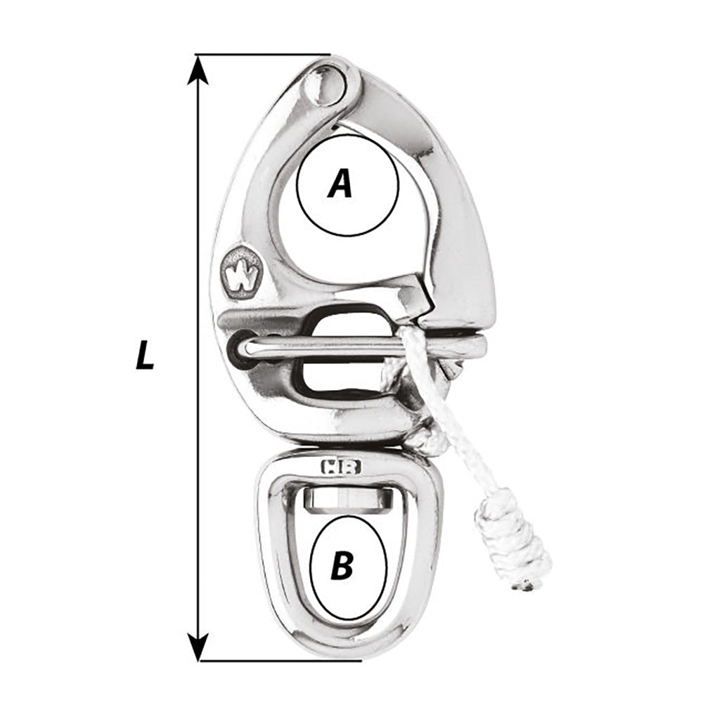 Wichard HR Quick Release Snap Shackle With Swivel Eye 150mm Length 52932 2678W