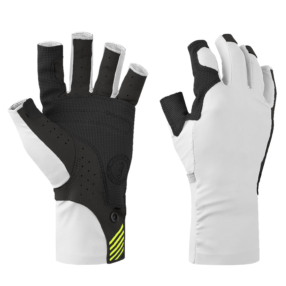 Mustang Traction UV Open Finger Gloves  White  Black  Medium MA6007267M267